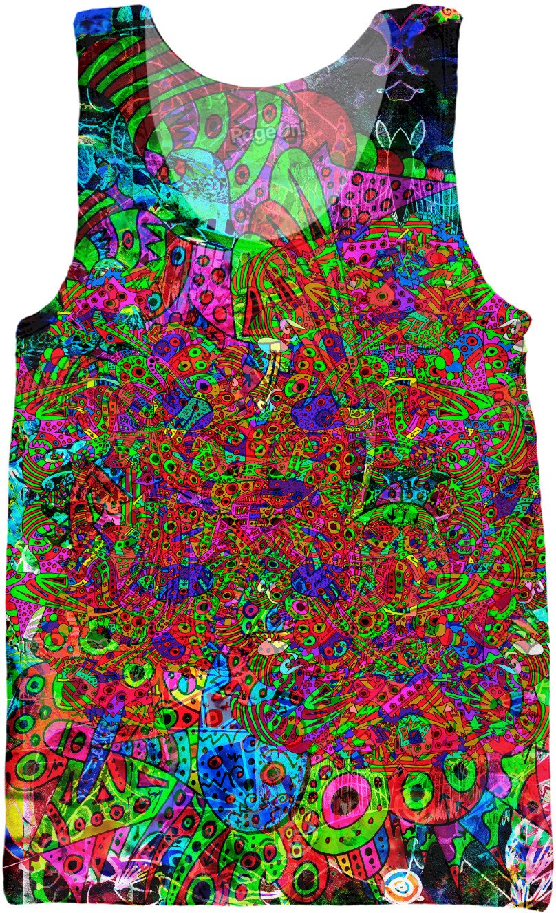 Neon Alien Blacklight Jungle Tank Top