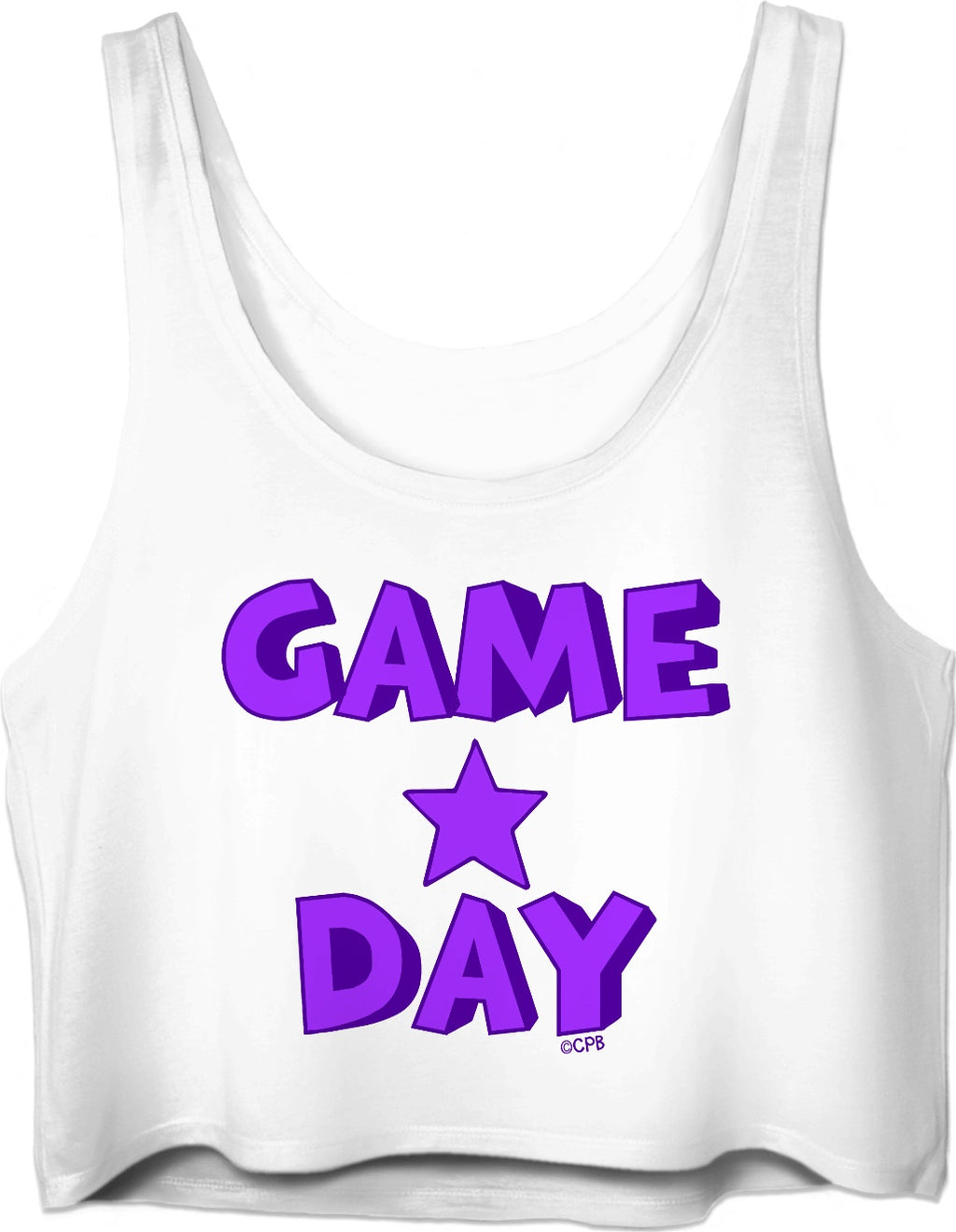 Purple Game Day Star Stacked Crop Top