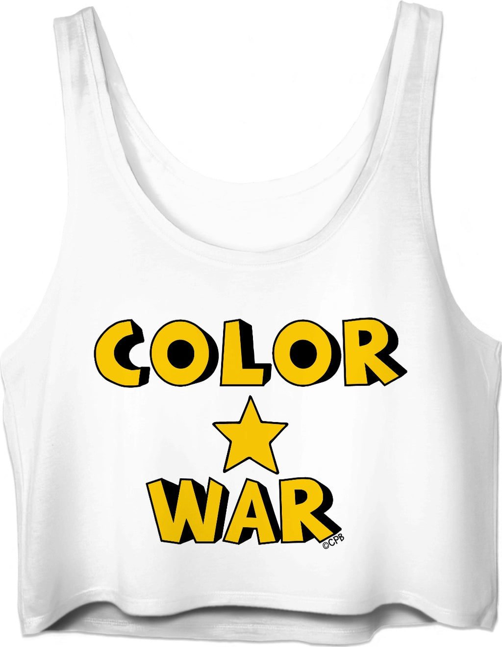 Gold Color War Star Stacked Crop Top