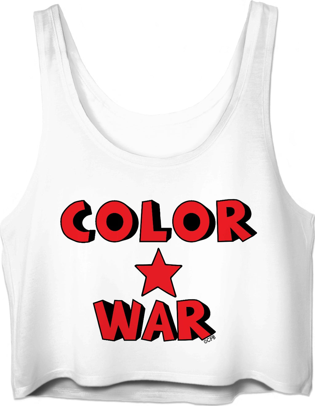 Red Color War Star Stacked Crop Top