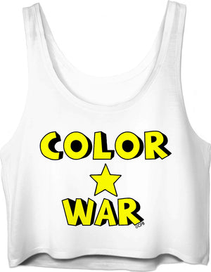 Yellow Color War Star Stacked Crop Top