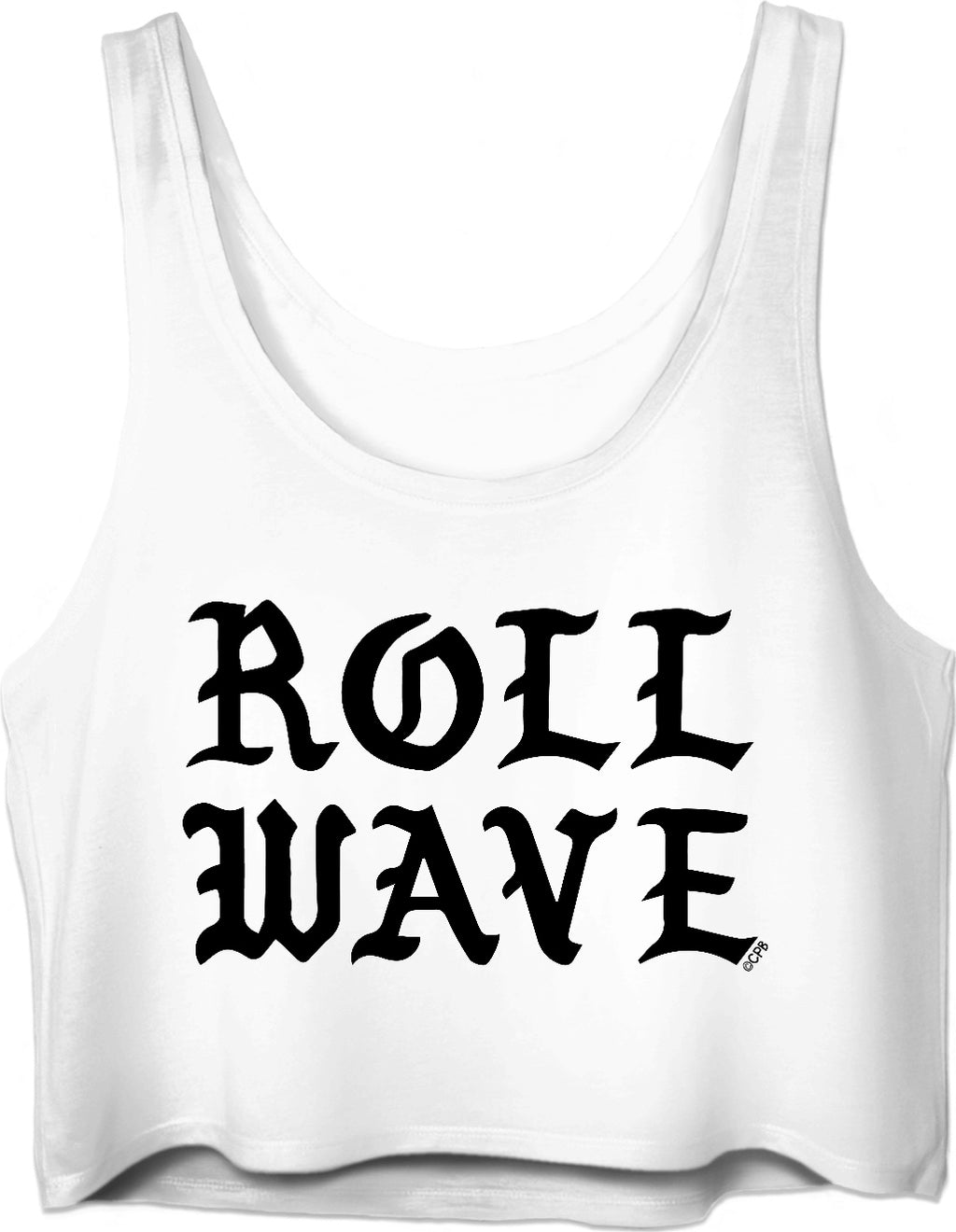 Roll Wave Stacked Black Gothic Crop Top