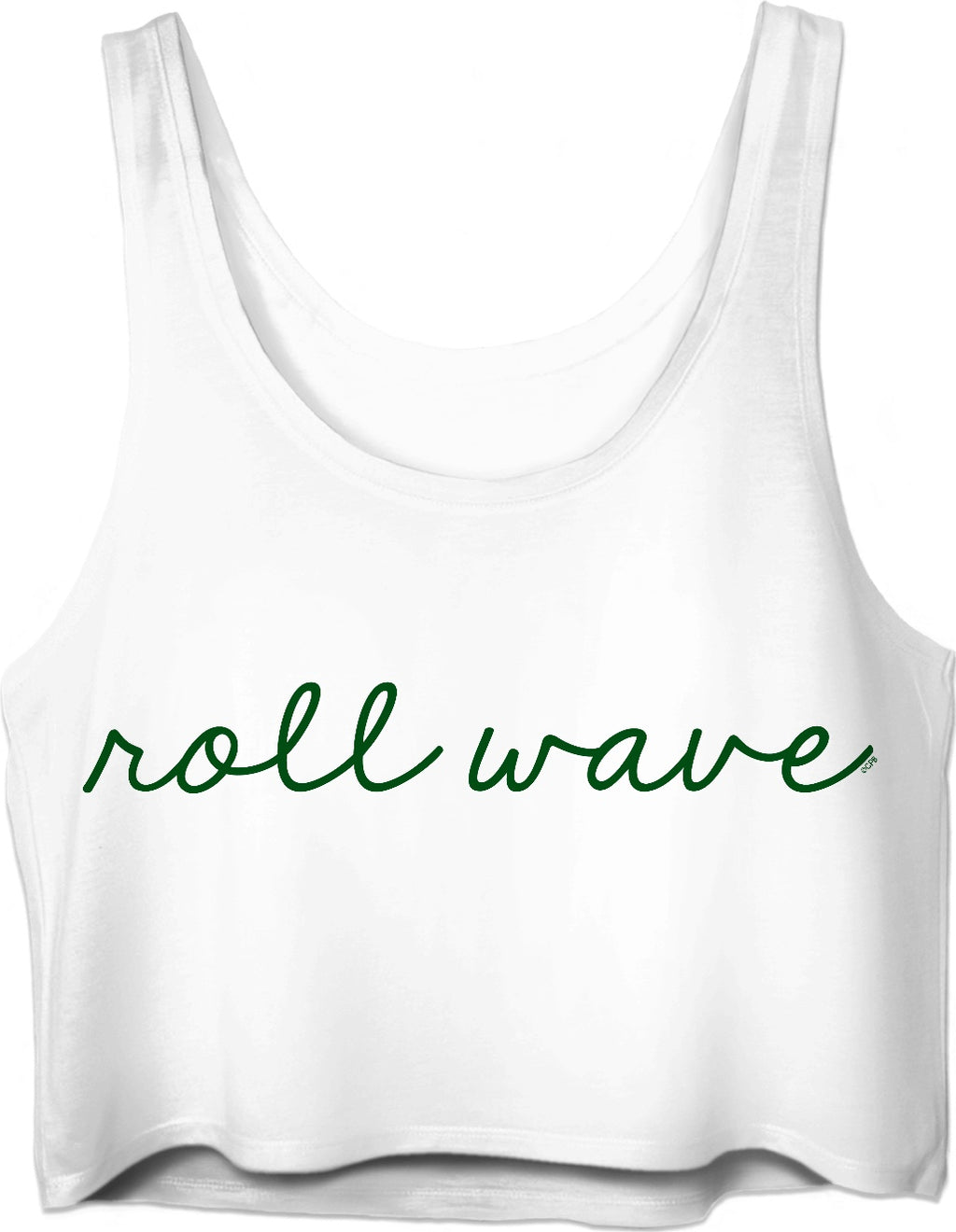 Roll Wave Green Script Crop Top