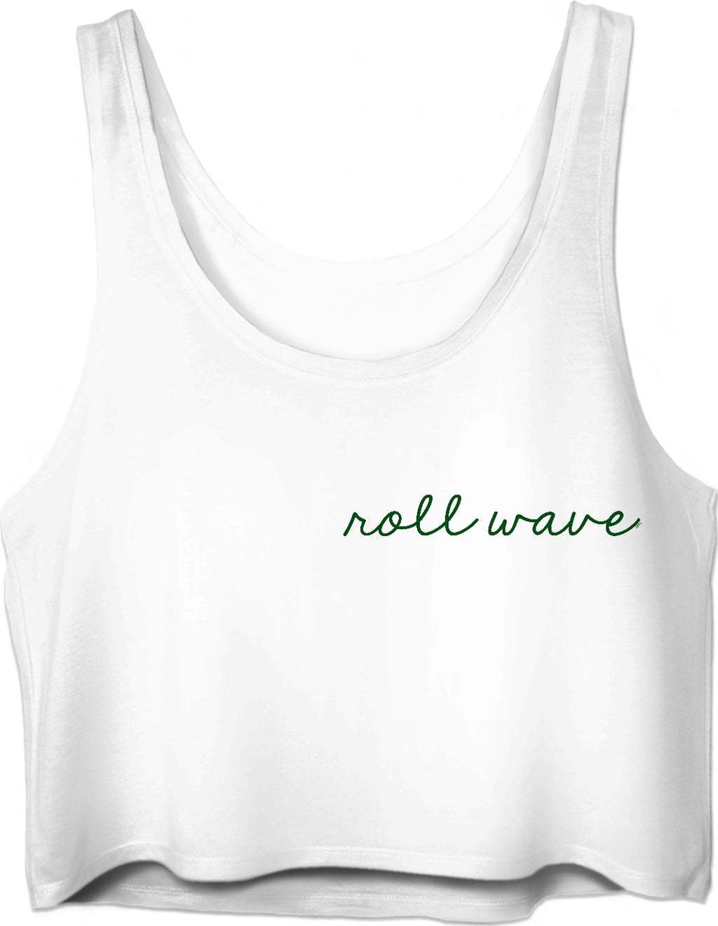 Roll Wave Small Green Script Crop Top