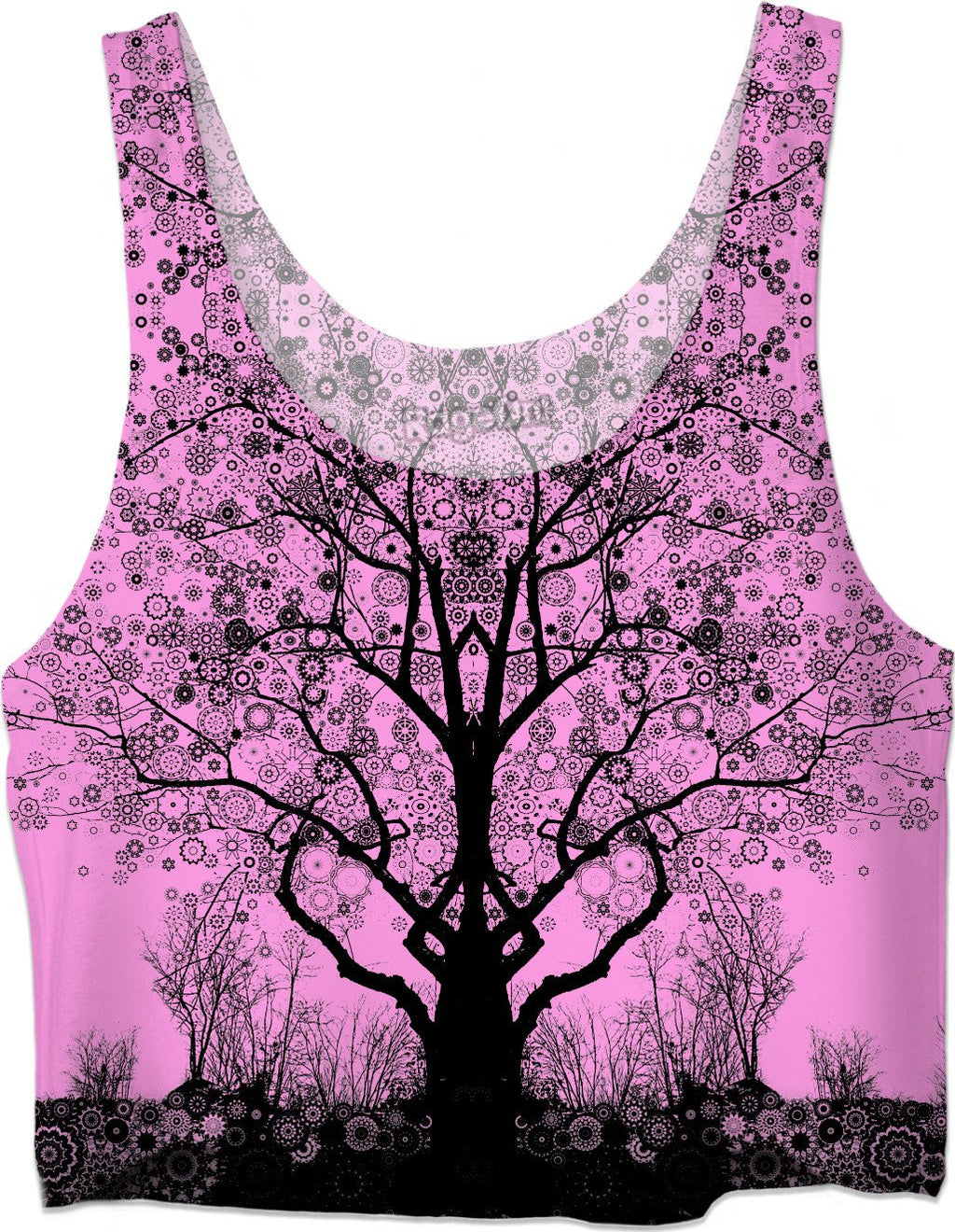 Pink Star Trip Tree Crop Top