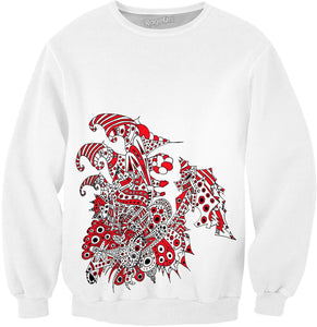 Alien 57 White & Red Sweatshirt