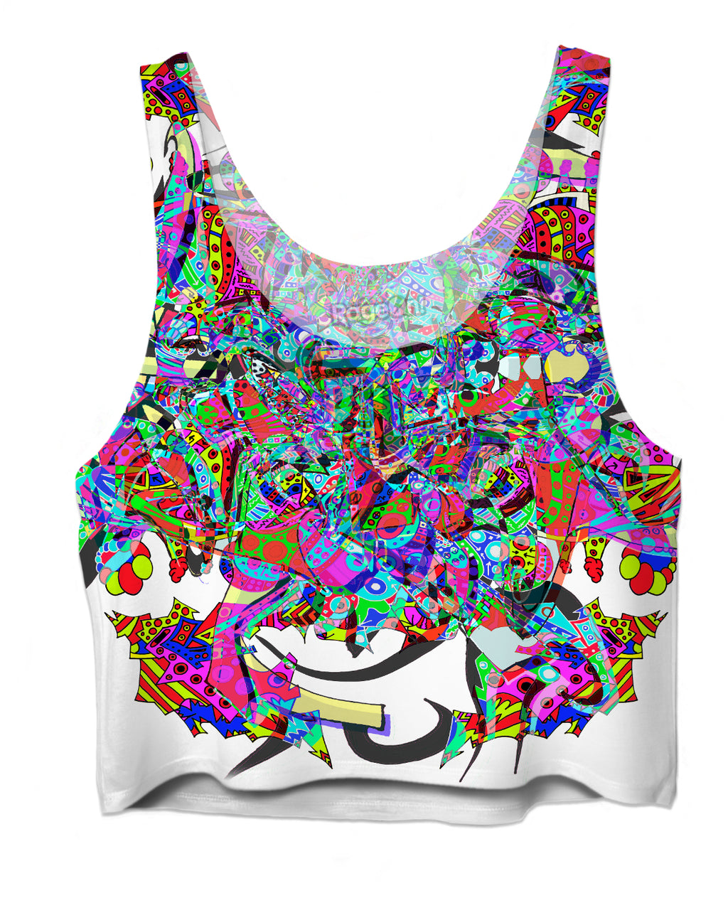 Neon Waffle Monster 12 Crop Top