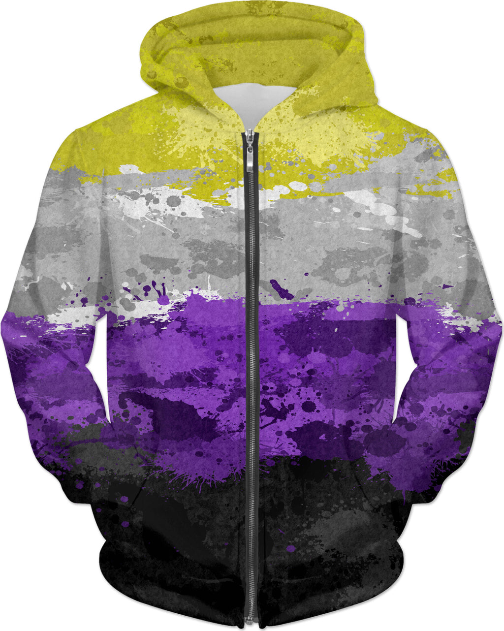 Non-Binary Paint Splatter Flag