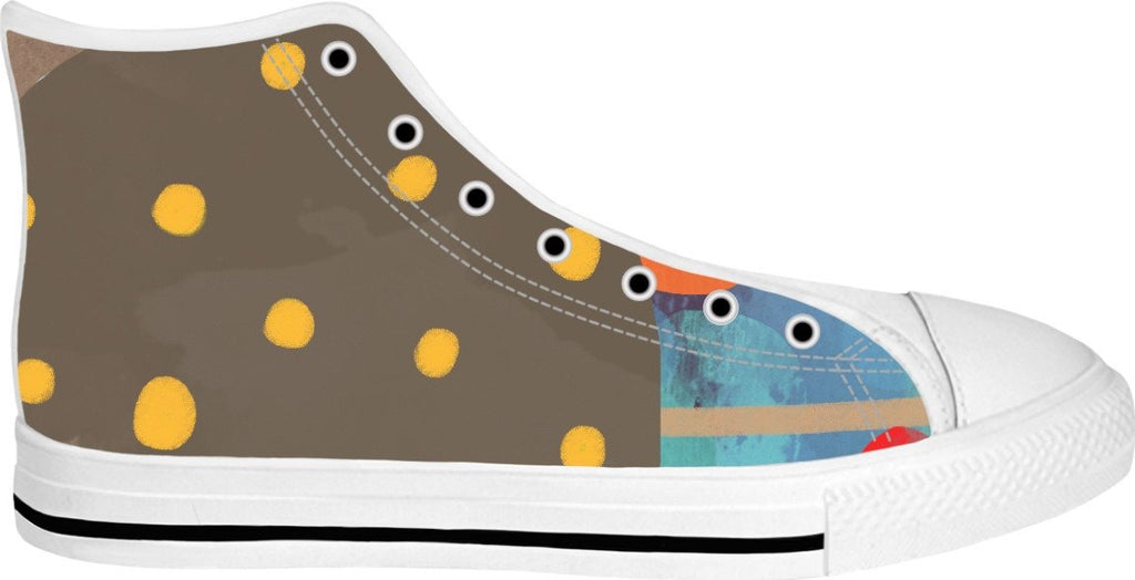 Ruth Fitta Schulz  -  Brown and yellow Abstract Watercolour Orange and Blue