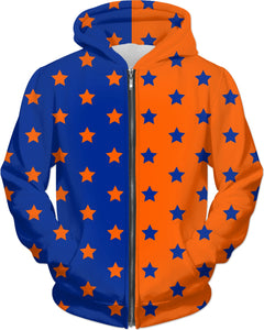 Orange & Blue Split Stars Hoodie