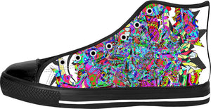 Neon Waffle Monster 12 Black High Tops