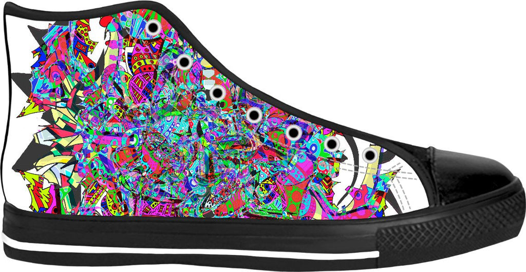 Neon Waffle Monster 12 Black High Tops