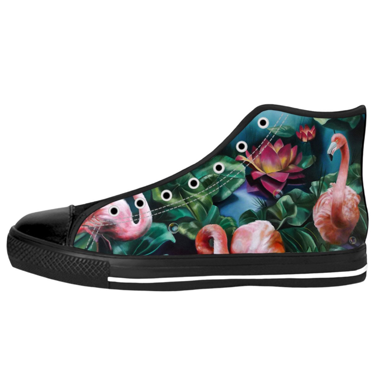 Flamingo Superstar High Top Black Sneakers