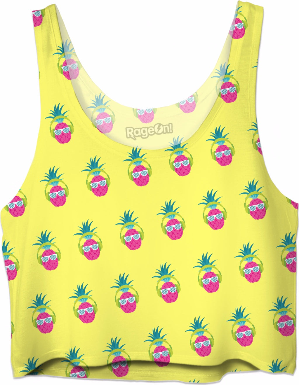 Party Pineapple Pattern Crop Top