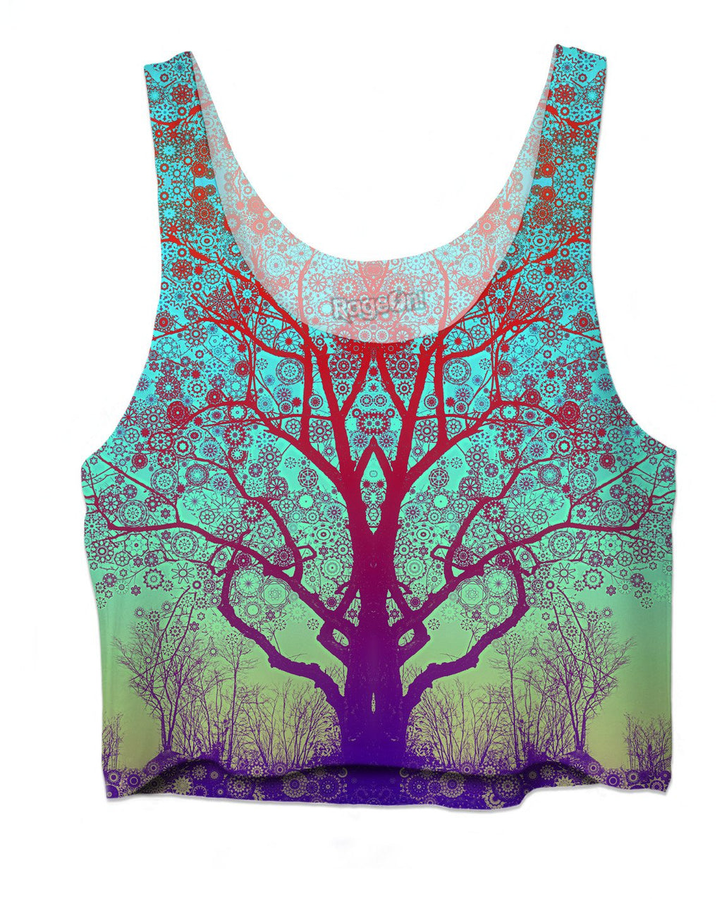 Red Star Trip Tree Crop Top