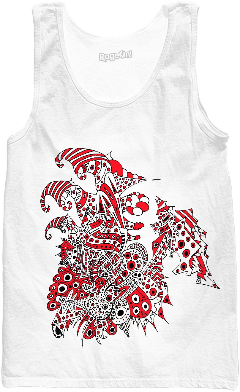 Alien 57 White & Red Tank Top