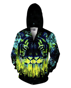 Tiger Drippy Zip-Up Hoodie