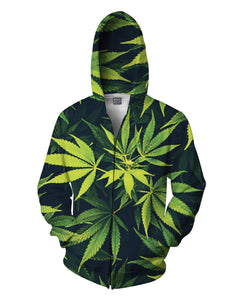 Weed Zip-Up Hoodie