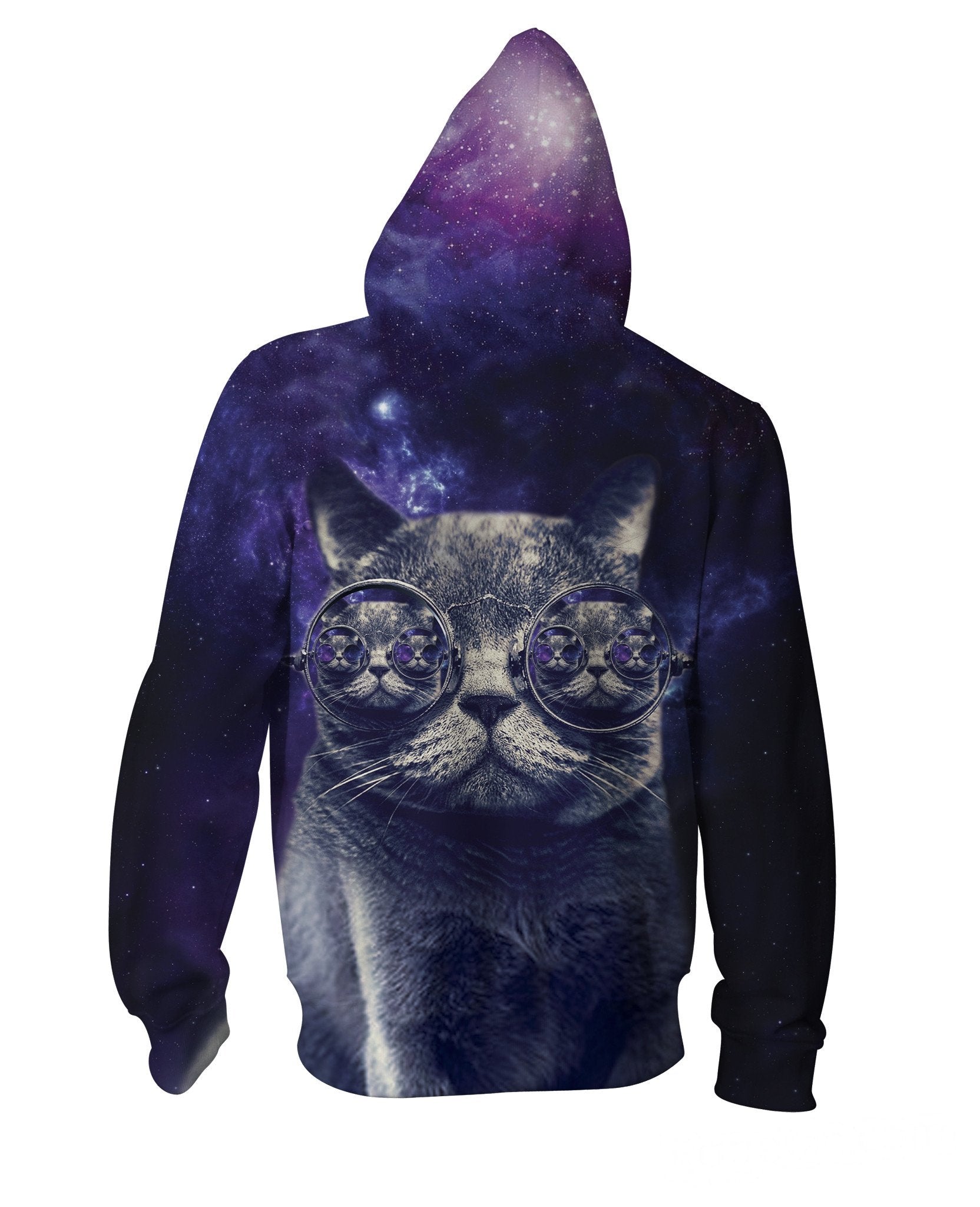 Hipster Cat Zip-Up Hoodie