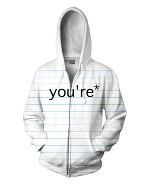 Good Grammar You're* Zip-Up Hoodie