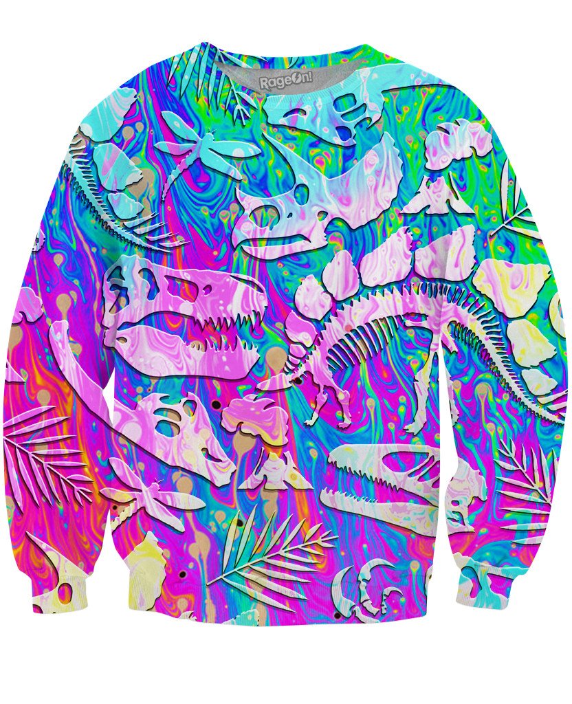 Prehistoric Fossils Trippy Crewneck Sweatshirt