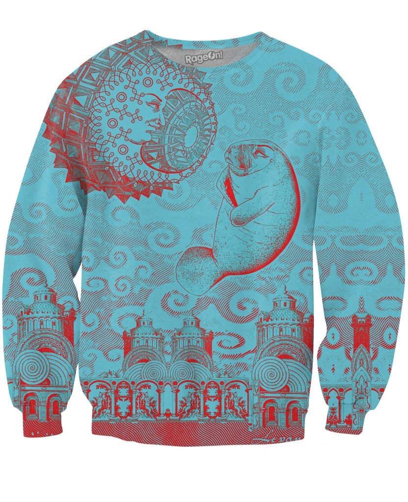 Moon and Manatee Crewneck Sweatshirt