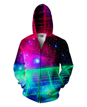 Space Grid Zip-Up Hoodie