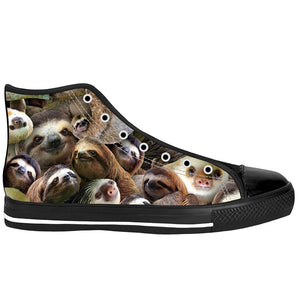 Sloth Collage Black Sole High Tops