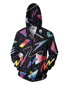 Galaxy Shapes Zip-Up Hoodie