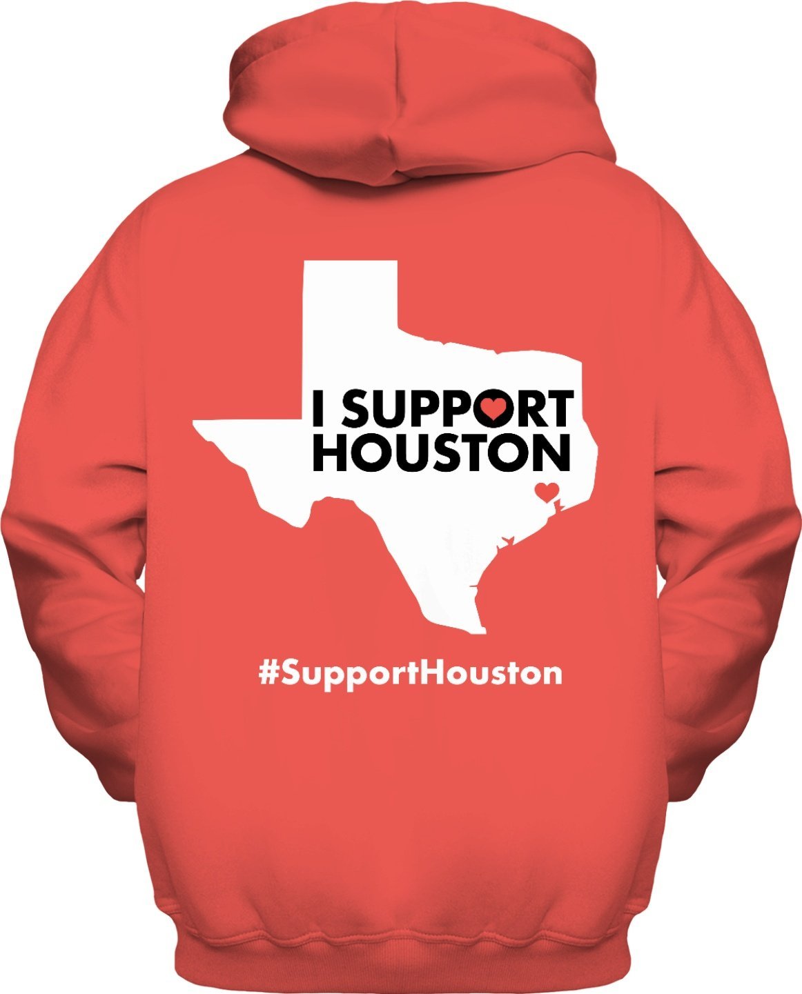 I Support Houston Peach Zip-Up Hoodie