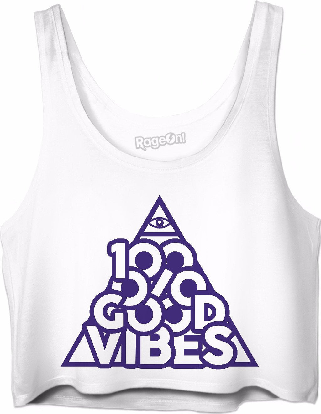 100% Good Vibes Pyramid Crop Top