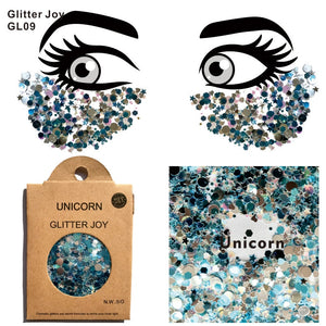 GL09 one pack of Unicorn Festival Face Chunky Glitter