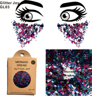 GL03 one pack of Mermaid Dream  Chunky Eye Glitter