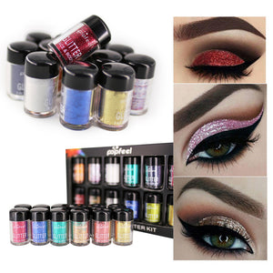 12Pcs Shimmer Glitter Eye Shadow Set