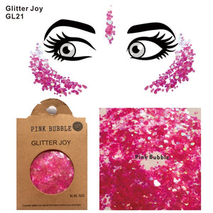 GL21 one pack of Sweet Girly Pink Bubble Body Glitter