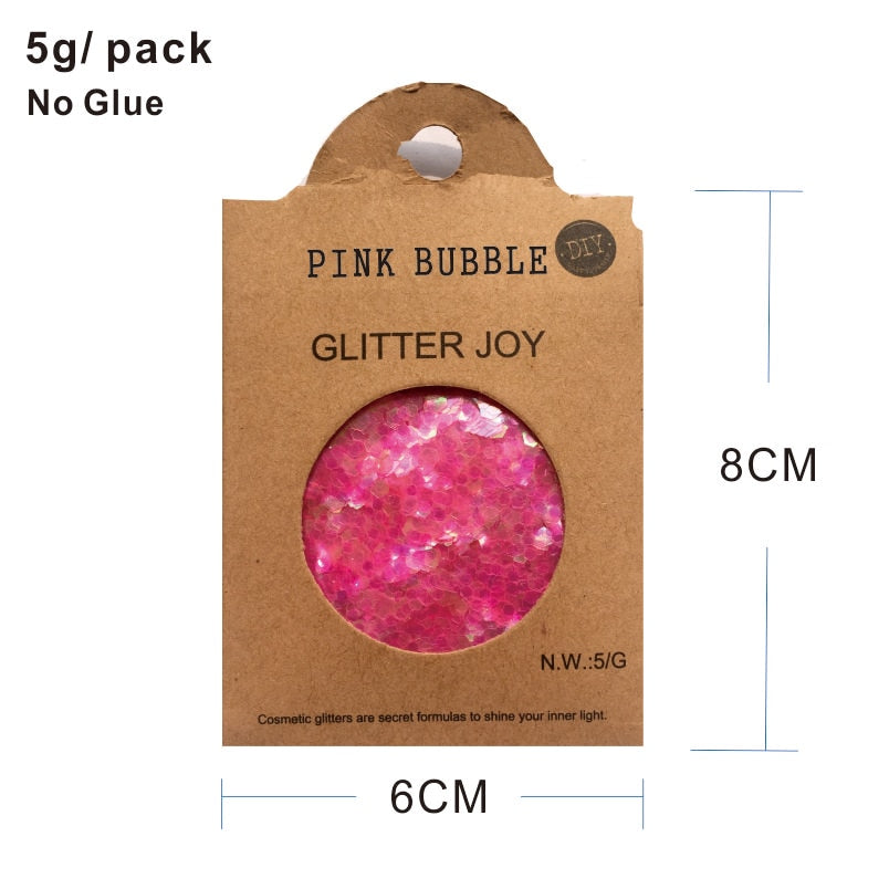 GL21 one pack of Sweet Girly Pink Bubble Body Glitter