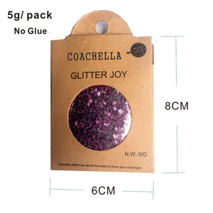 GL13 one pack of Purple Pink Star Shape Coachella  Body Glitter