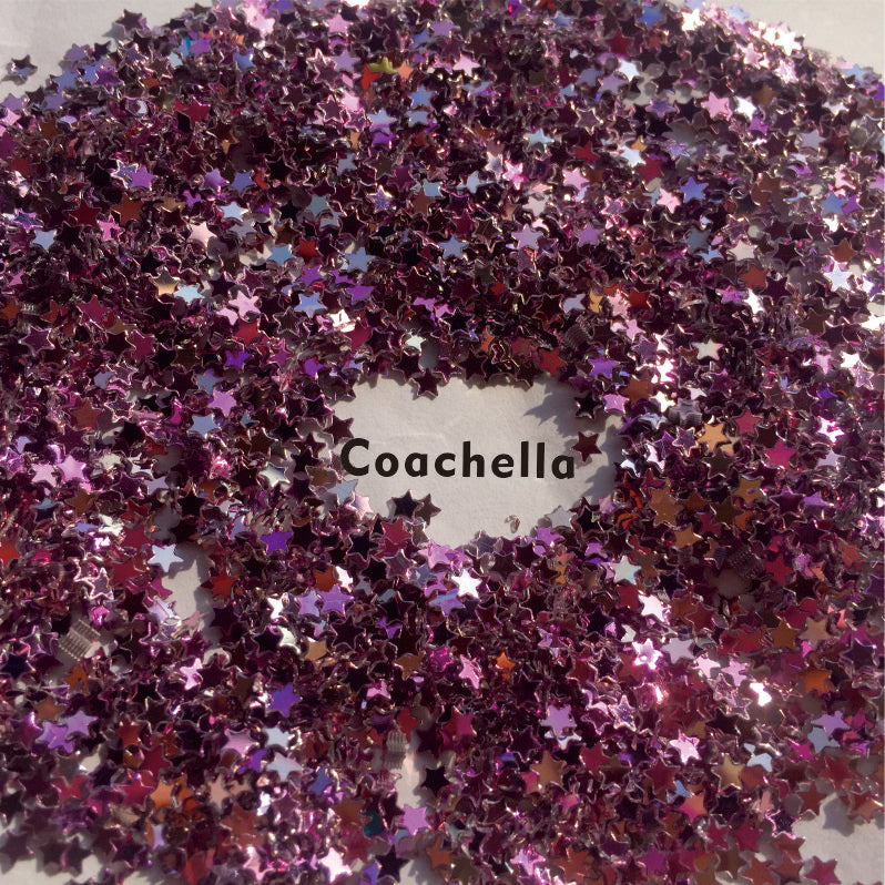 GL13 one pack of Purple Pink Star Shape Coachella  Body Glitter