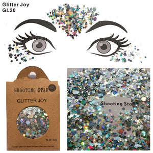 GL20 one pack of Silver Shooting Star  Body and Beard Glitter