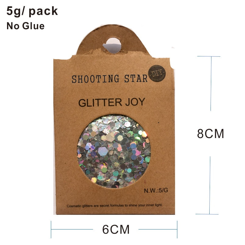 GL20 one pack of Silver Shooting Star  Body and Beard Glitter