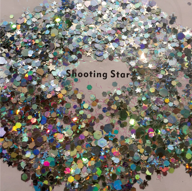 GL20 one pack of Silver Shooting Star  Body and Beard Glitter