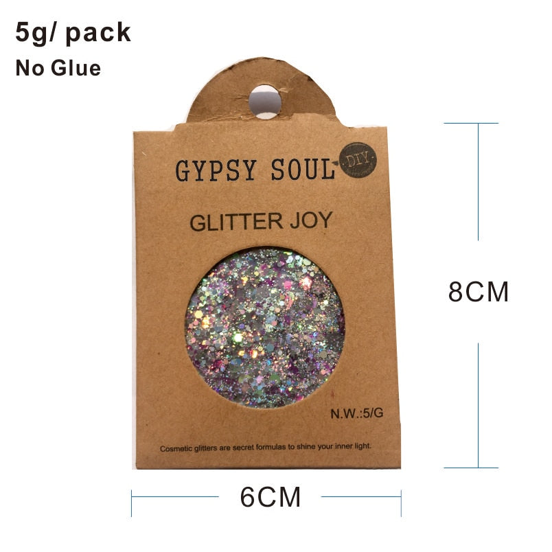 GL19 one pack of Mixed Color Shape Gypsy Soul Forehead Glitter