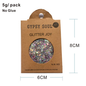 GL19 one pack of Mixed Color Shape Gypsy Soul Forehead Glitter