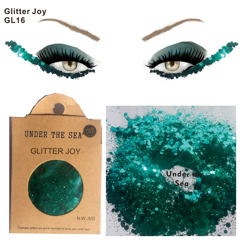 GL16 one pack of Green Under the Sea Chunky Eye Glitter