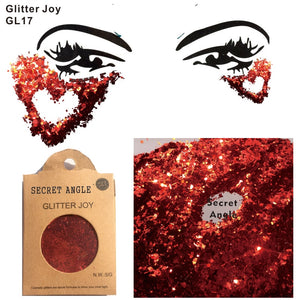 GL17 one pack of Passhion Red Secret Angle Chunky Eye Glitter