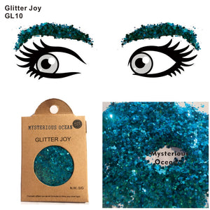 GL10  one pack of  Blue Mysterious Ocean Theme Festival Eyebrow Face Glitter