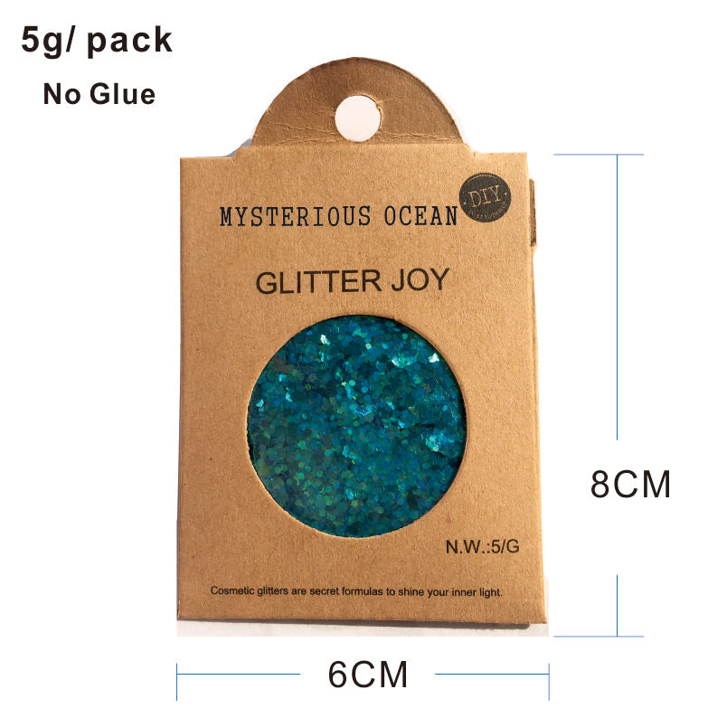 GL10  one pack of  Blue Mysterious Ocean Theme Festival Eyebrow Face Glitter