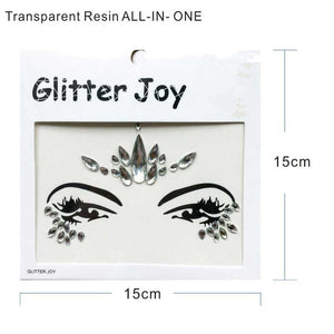 BFG23  1Pc Adhesive Resin Face Jewel Temporary Tattoo Face Jewels Festival Party Body Makeup