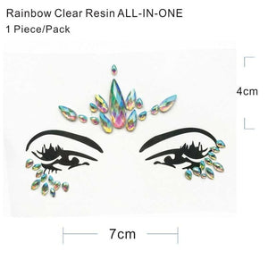 BFG23  1Pc Adhesive Resin Face Jewel Temporary Tattoo Face Jewels Festival Party Body Makeup