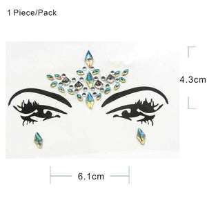 BFG24  1Pc Adhesive Resin Fashion Face  Jewels